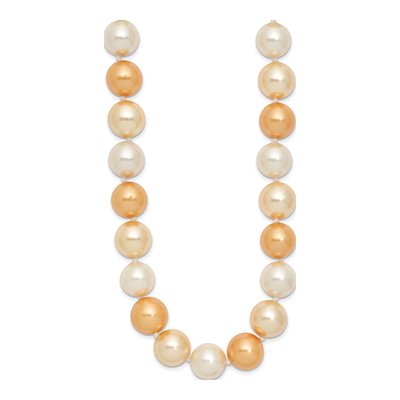 Sterling Silver Hand-Knotted Shell Pearl Necklace – view 2