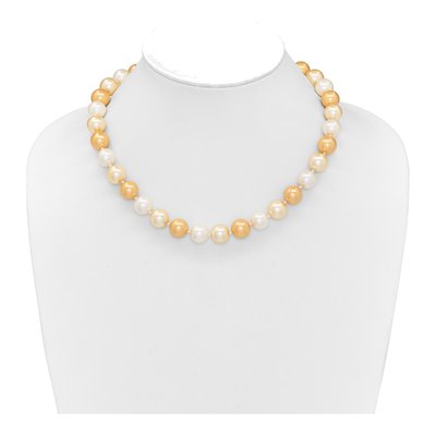 Sterling Silver Hand-Knotted Shell Pearl Necklace – view 3