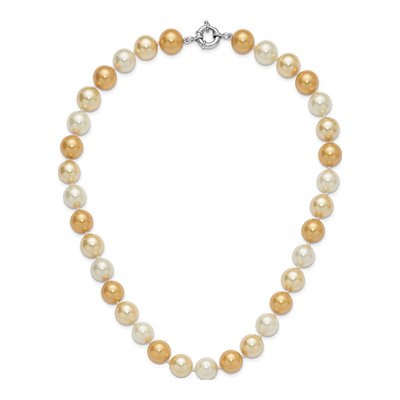 Sterling Silver Hand-Knotted Shell Pearl Necklace – view 4