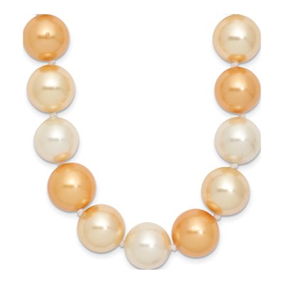 Sterling Silver Hand-Knotted Shell Pearl Necklace