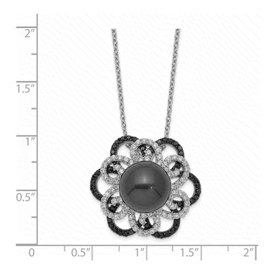 Sterling Silver CZ Shell Pendant Necklace – view 2