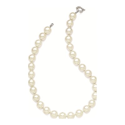 Sterling Silver Shell Pearl Hand-Knotted Necklace – view 2