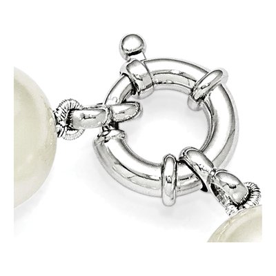 Sterling Silver Shell Pearl Hand-Knotted Necklace – view 5