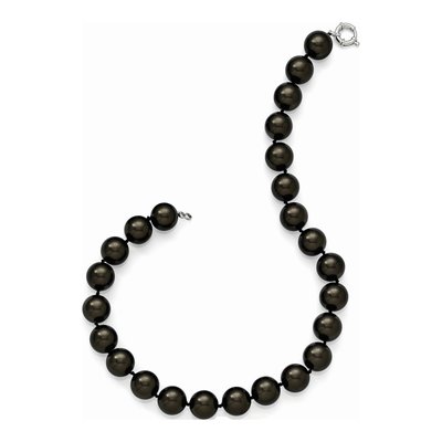 Sterling Silver Black Shell Pearl Necklace – view 2