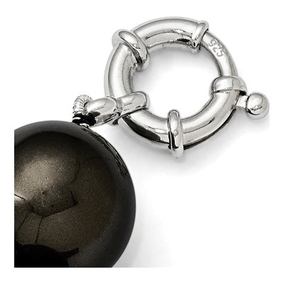 Sterling Silver Black Shell Pearl Necklace – view 5