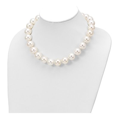 Sterling Silver Shell Pearl Hand-Knotted Necklace – view 4