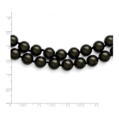 Sterling Silver 2-Row Black Shell Pearl Necklace – view 6