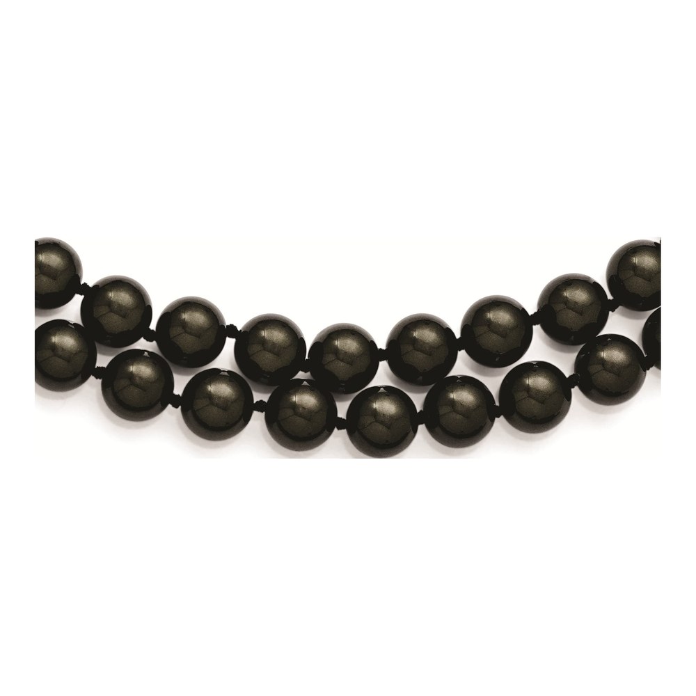 Sterling Silver 2-Row Black Shell Pearl Necklace