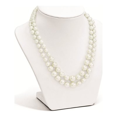 Sterling Silver 2-Row Graduated Shell Pearl Hand-Knotted Necklace – view 3