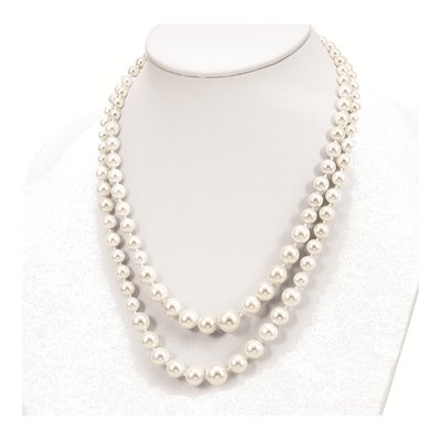 Sterling Silver 2-Row Graduated Shell Pearl Hand-Knotted Necklace – view 4