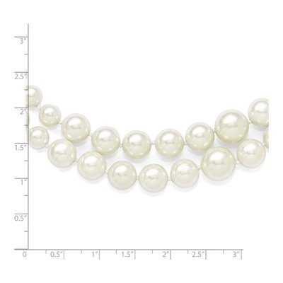 Sterling Silver 2-Row Graduated Shell Pearl Hand-Knotted Necklace – view 6