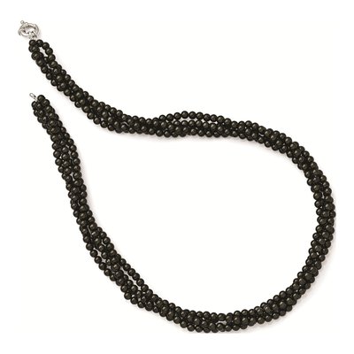 Sterling Silver 4-Row Black Shell Pearl Necklace – view 2
