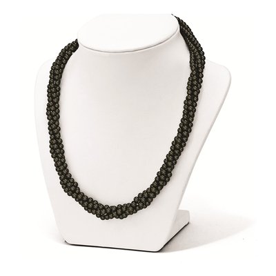 Sterling Silver 4-Row Black Shell Pearl Necklace – view 3
