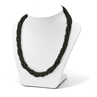 Sterling Silver 4-Row Black Shell Pearl Necklace – view 4