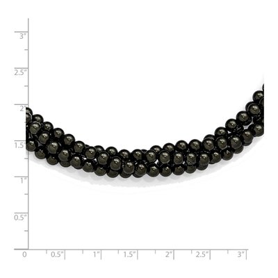 Sterling Silver 4-Row Black Shell Pearl Necklace – view 6