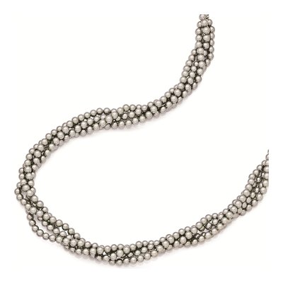 Sterling Silver 4-Row Grey Shell Pearl Twist Necklace – view 2