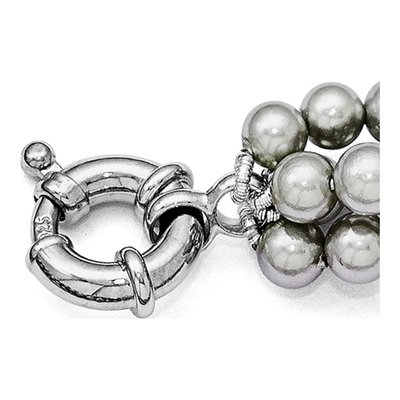 Sterling Silver 4-Row Grey Shell Pearl Twist Necklace – view 5