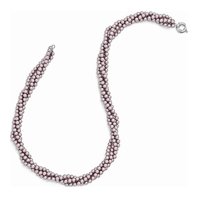 Sterling Silver 4-Row Purple Shell Pearl Necklace – view 2