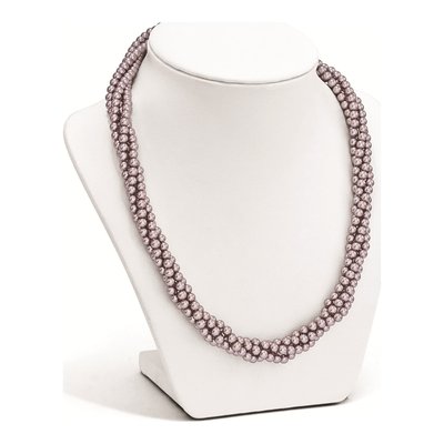 Sterling Silver 4-Row Purple Shell Pearl Necklace – view 3