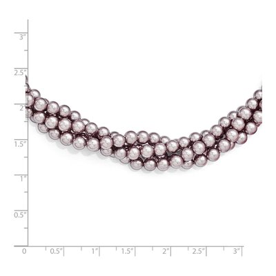 Sterling Silver 4-Row Purple Shell Pearl Necklace – view 6