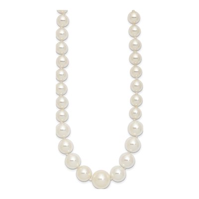 Sterling Silver Graduated Shell Pearl Necklace – view 2