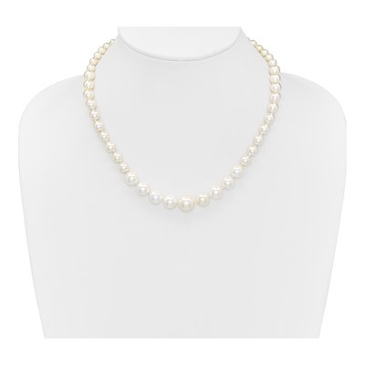 Sterling Silver Graduated Shell Pearl Necklace – view 4