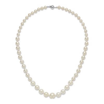 Sterling Silver Graduated Shell Pearl Necklace – view 5