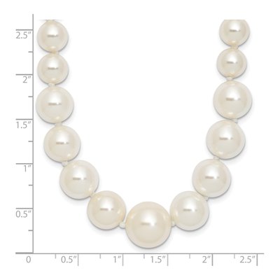 Sterling Silver Graduated Shell Pearl Necklace – view 6