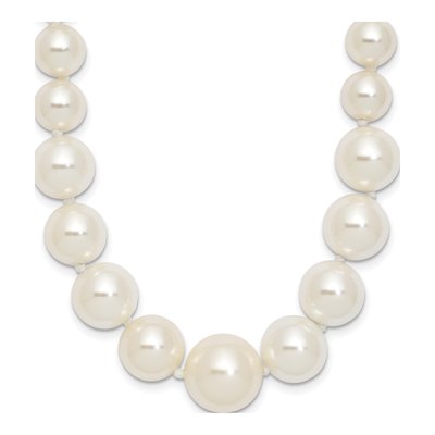 Sterling Silver Graduated Shell Pearl Necklace