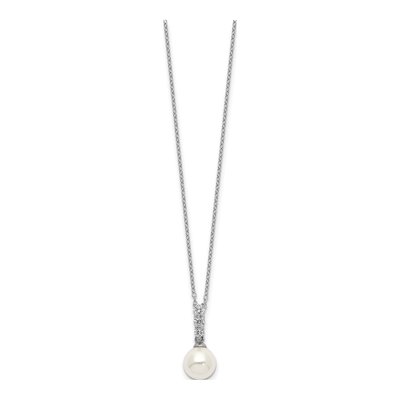 Sterling Silver CZ Shell Necklace – view 2