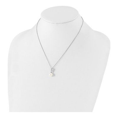 Sterling Silver CZ Shell Necklace – view 3