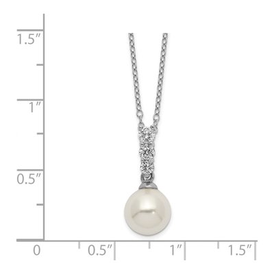 Sterling Silver CZ Shell Necklace – view 4