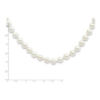 Sterling Silver Hand-Knotted Shell Pearl Necklace – view 4