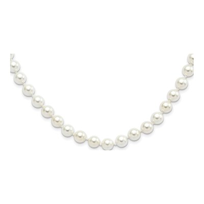 Sterling Silver Hand-Knotted Shell Pearl Necklace