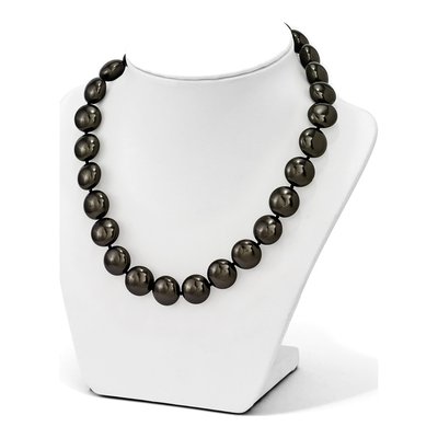 Sterling Silver CZ Rh-Pl Coin Blk Imitat Shell Ne Necklace – view 4