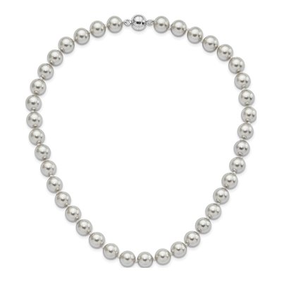 Sterling Silver Grey Shell Pearl Necklace – view 3
