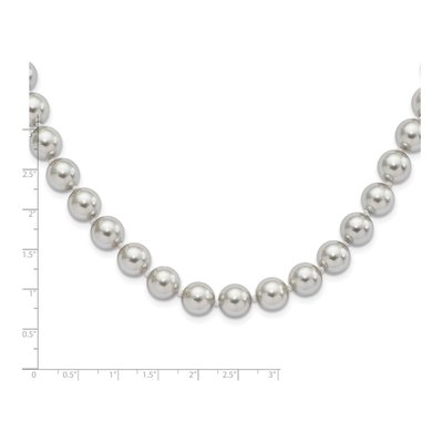 Sterling Silver Grey Shell Pearl Necklace – view 4
