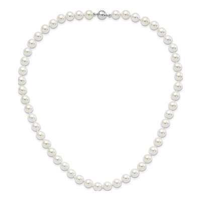 Sterling Silver Shell Pearl Necklace – view 3