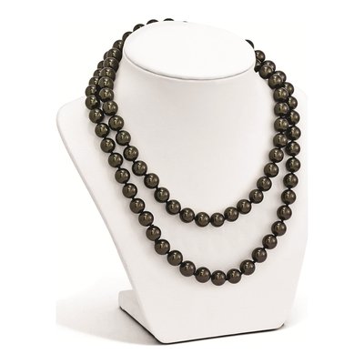36in Black Shell Pearl Knotted Necklace – view 3