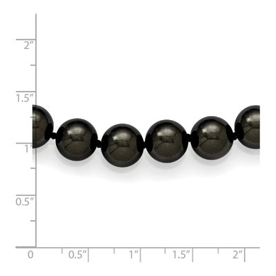 36in Black Shell Pearl Knotted Necklace – view 6
