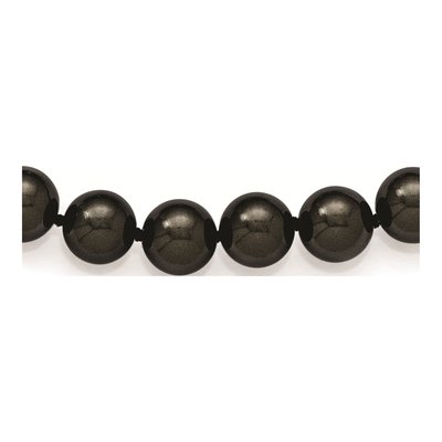 36in Black Shell Pearl Knotted Necklace