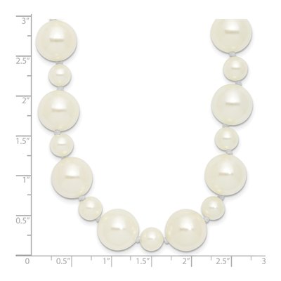 Fashion Majestik 7 And 12mm White Imitation Shell Pearl Hand-Knotted Slip-On Necklace – view 3