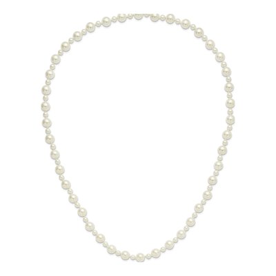 Fashion Majestik 7 And 12mm White Imitation Shell Pearl Hand-Knotted Slip-On Necklace – view 5