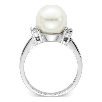 Sterling Silver CZ Shell Ring – view 2
