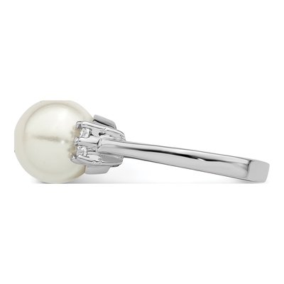 Sterling Silver CZ Shell Ring – view 3