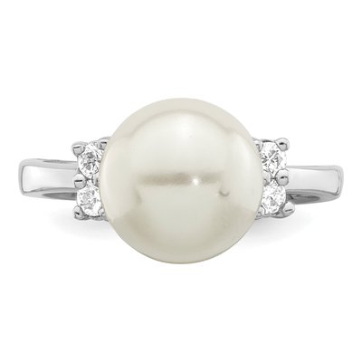 Sterling Silver CZ Shell Ring – view 5