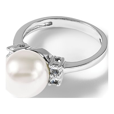 Sterling Silver CZ Shell Ring – view 7
