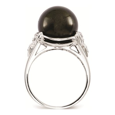 Sterling Silver CZ Shell Ring – view 2