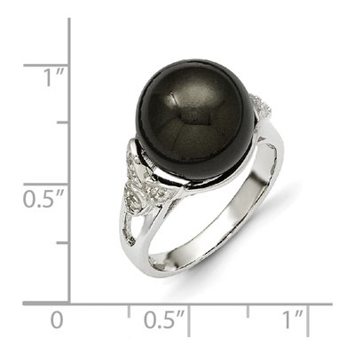 Sterling Silver CZ Shell Ring – view 3