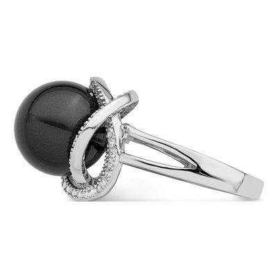 Sterling Silver CZ Shell Ring – view 3